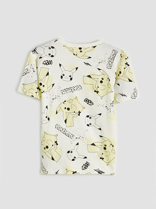 Bisiklet Yaka Pikachu Bask?l? Erkek ?ocuk Ti??rt