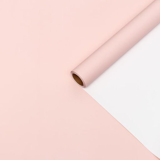 Пленка матовая для цветов и букетов. белый - розовый, двухсторонняя, 0.58×10 м