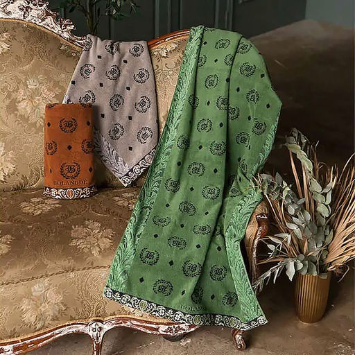 "Missoni-3027" Полотенце махровое 70х140см, плотность 375гр/м2, 100% хлопок, велюр, оранжевый, Bolangde (Китай)