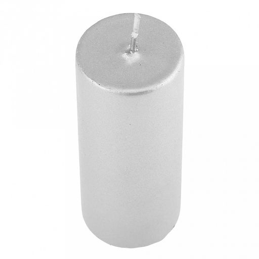 Свеча "Цилиндр" д4см, h10см, парафин, время горения 12,5 часов, серебряный (Россия)