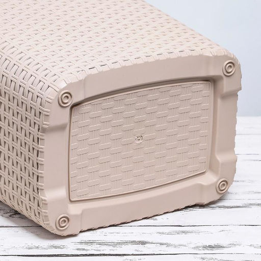 Корзина бельевая «Ротанг», 40 л, 37×29.5×48 см, с крышкой, цвет латте