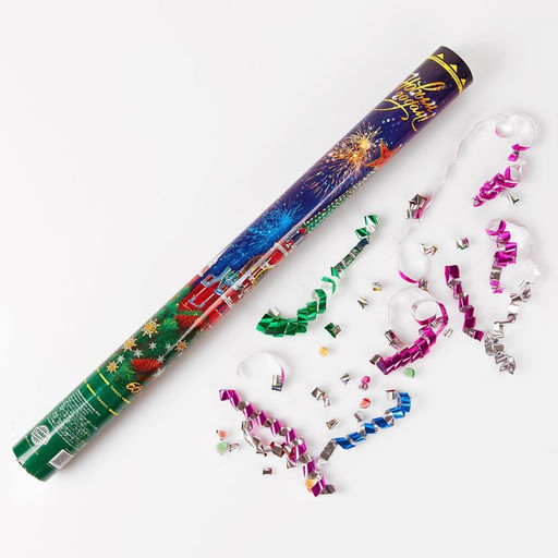 Пневмохлопушка поворотная С Новым годом! Куранты, конфетти, фольга-серпантин, 60 см - Страна карнавалия фото 3