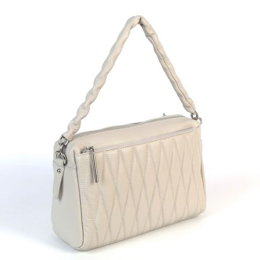Женская кожаная сумка 2208 Априкот Грей - Cidirro фото 3