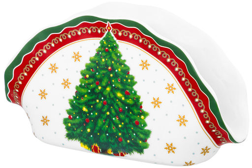 Салфетница 14,5*4,5*7,5 см Новогодняя елка красный узор NEW BONE CHINA - Elan gallery фото 15