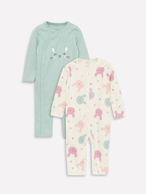 Bisiklet Yaka K?z Bebek Tulum 2li(0-12 Ay Patikli, 12 Ay+ Patiksiz)