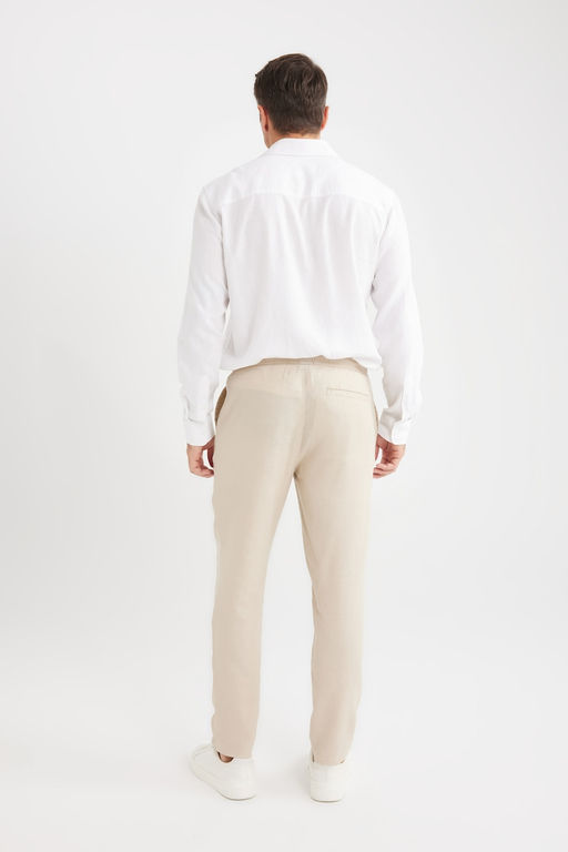 Yazl_k Jogger Keten D_z Pa_a Pantolon - Defacto фото 6