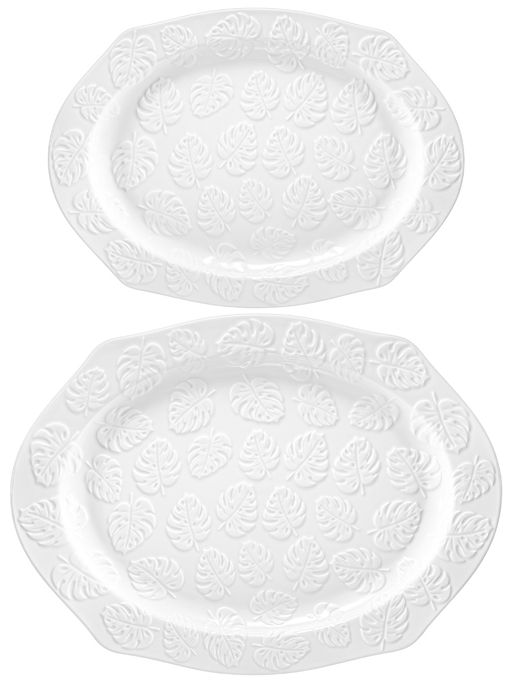 Набор 2 блюд 25,5*19*2 см и 30,5*23*2 см Тропики, фарфор - Elan gallery фото 5