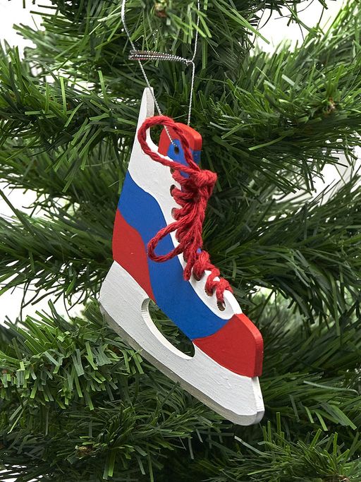 Елочная игрушка ручной работы - Хоккейный конек 650-3 - Idh фото 3