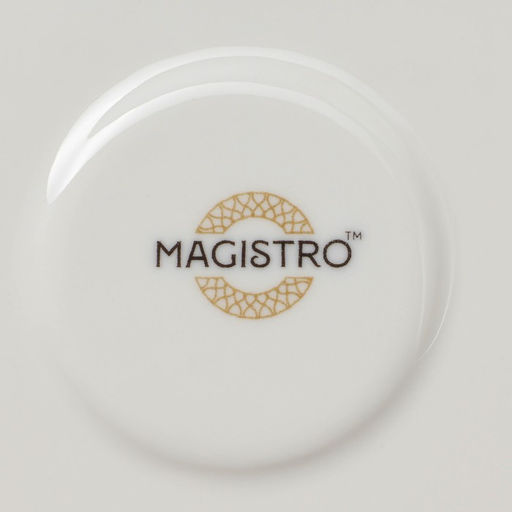 Кофейная пара Magistro Kingdom, кружка 120 мл, блюдце 12.7 см, фарфор, белая