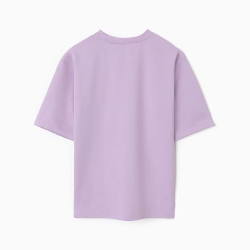 Футболка оверсайз с нашивкой женская MINAKU: One Most Brand, сиреневая, размер 52