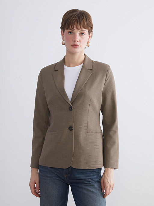 Ekose Kad?n Blazer Ceket