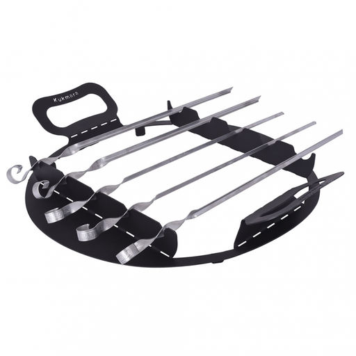 ЛА_Подставка для шампуров на учаг для казана 9 л (с шампурами 5 шт) арт. пшу03