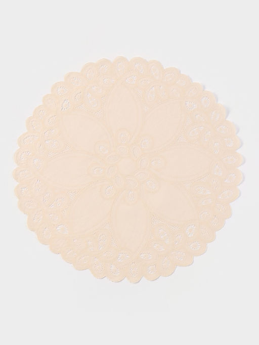 Цена за 12 шт. Салфетка ажурная «Цветок», d=38 см, бежевая