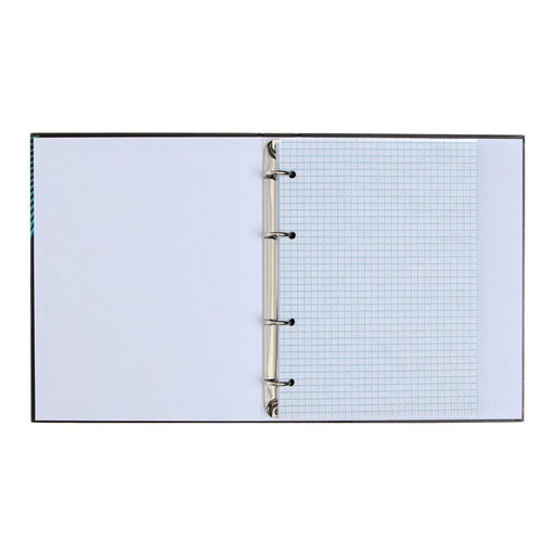 Тетрадь на кольцах, в клетку, 160 листов Графика на черном, обложка 7БЦ, без вырубки под кольца, блок офсет - Calligrata фото 4