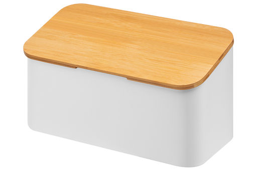 Хлебница 34*19*17 см Белая с бамбуковой крышкой-доской - Elan gallery фото 7