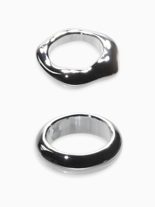 Цена за 2 шт. Кольцо пластик «Стиль», набор 2 шт. размер 17, цвет серебро