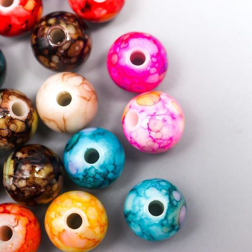 Бусины для творчества пластик Мраморные. Ассорти d=1,2 см набор 20 гр - Арт узор фото 2