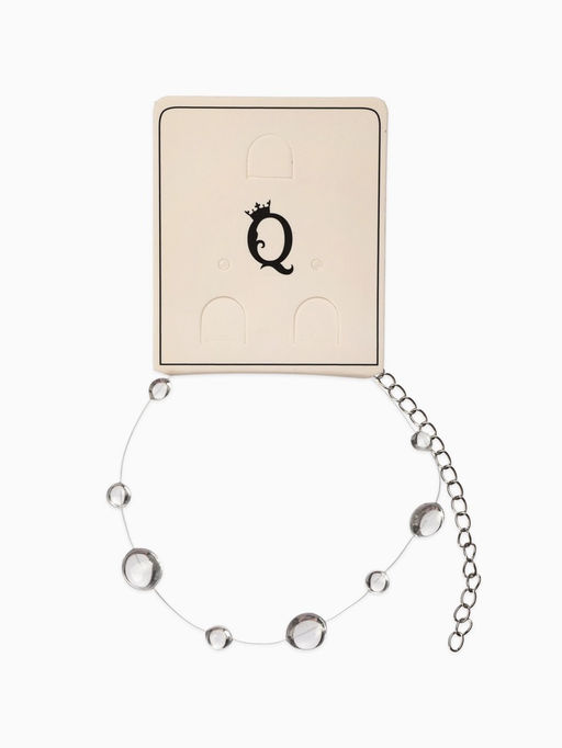 Браслет на леске «Капля росы», былый в серебре