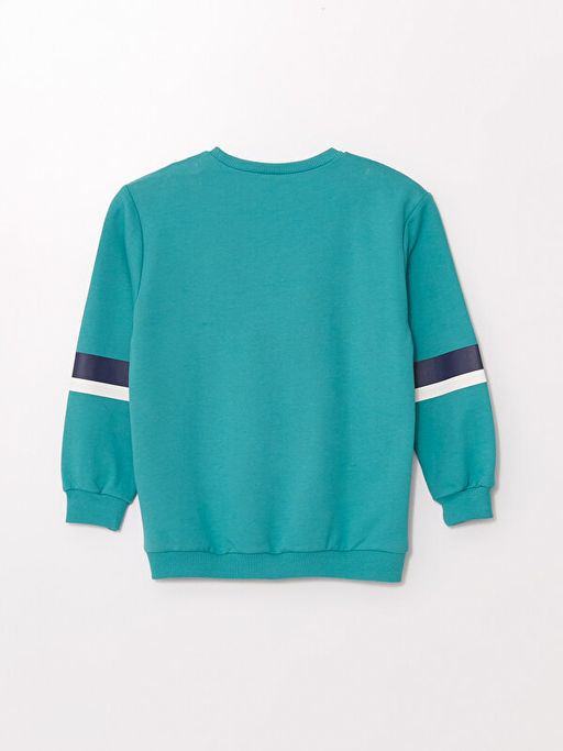 Bisiklet Yaka Uzun Kollu Bask?l? Erkek Bebek Sweatshirt