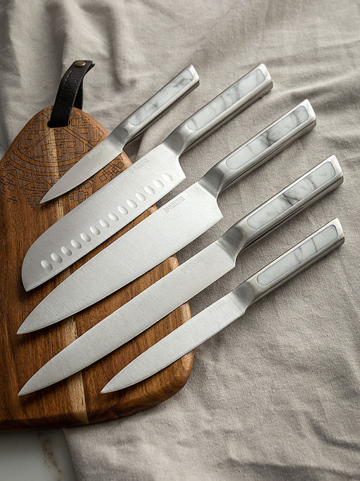 Нож разделочный серый нержавеющая сталь; ручка: ABS пластик - Denastia фото 6