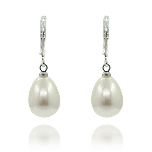 Серьги "Капля" майорка розовая 10х13мм