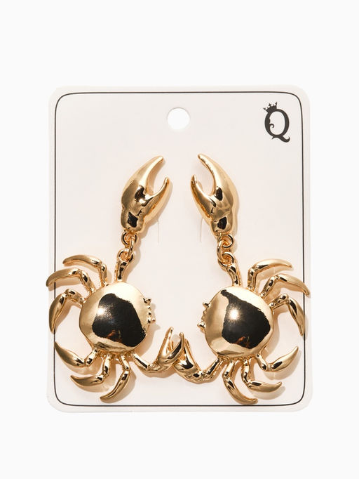 Серьги "Краб", цвет золото