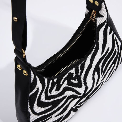Сумка женская текстильная, 20×23×5.5 см, зебра