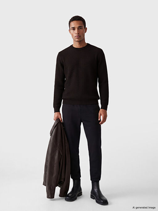Standard Fit Bisiklet Yaka Erkek Triko Kazak