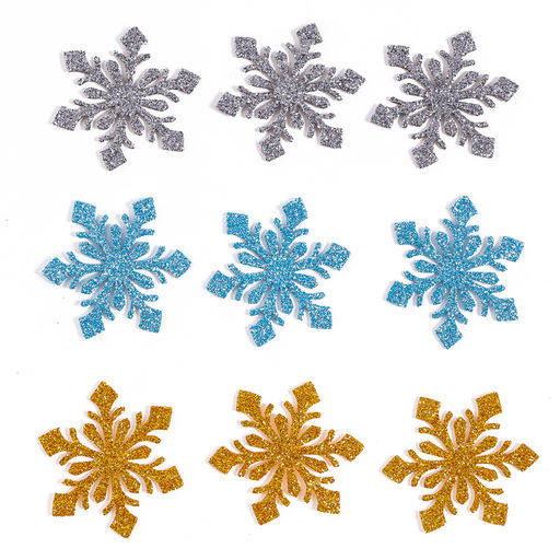 Новогодний декор «Снежинки», набор 9 шт., цвет МИКС