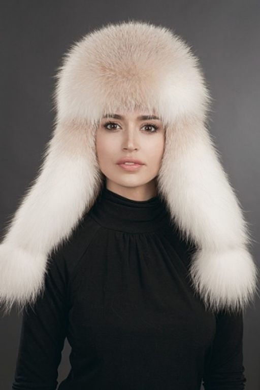 шапка Ушанка Элит кожа полярка карамель - Davidovfox фото 2