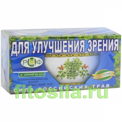 Фиточай "Сила российских трав" №40: улучшающий зрение, 20 ф/п х 1,5 г