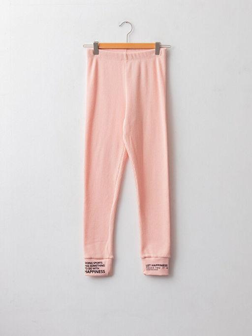 Beli Lastikli Bask?l? K?z ?ocuk Bilek Boy Tayt