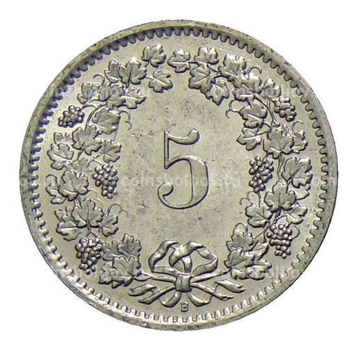 Монета 5 раппенов 1968 года В Швейцария