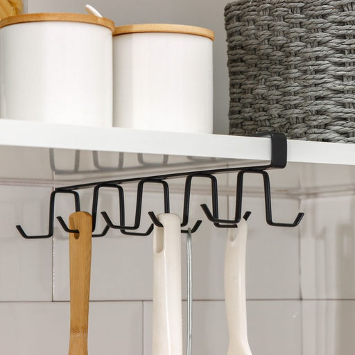 Держатель для кружек подвесной Доляна, на 12 предметов, чёрный