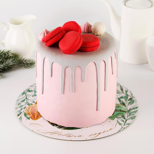 Цена за 5 шт. Подложка под торт усиленная С Новым годом, 30 см, 2 мм - Дарите счастье фото 3