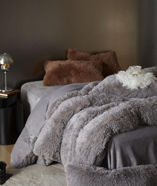 Меховой КПБ Mency Однотонный MMENO004 Евро