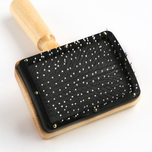 Щётка - пуходёрка деревянная Премиум с каплями, для длинношерстных животных, основание 80 х 60 мм - Пижон фото 3