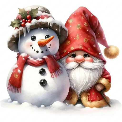 Наклейки на прозрачной основе Новогодние 8 картинок 30х30см - 1000 деталей фото 11