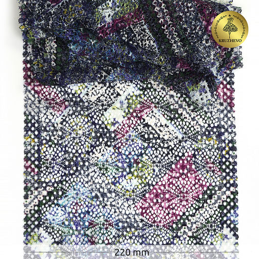 Кружево-стрейч KRUZHEVO арт.TBY.26 шир.210мм цв.мульти уп.10м