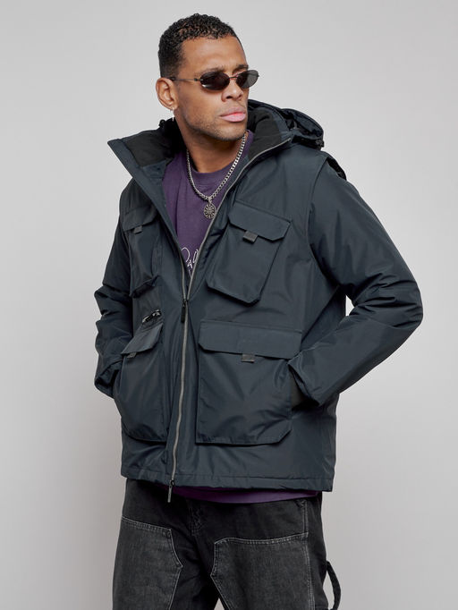 Куртка - жилетка трансформер 2 в 1 мужская зимняя темно-синего цвета 2409TS - Mtforce фото 13