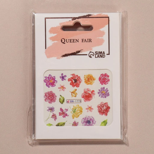 Цена за 6 шт. Слайдер-дизайн для ногтей Пионы, фасовка 6 шт, разноцветные - Queen fair фото 2