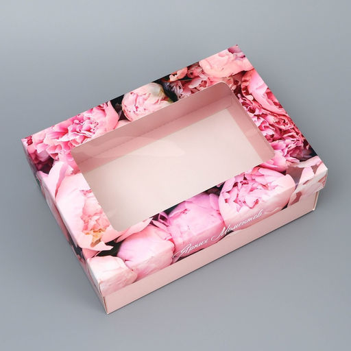 Цена за 2 шт. Коробка складная, крышка-дно, «Ярких моментов», 21×15×7 см с окном