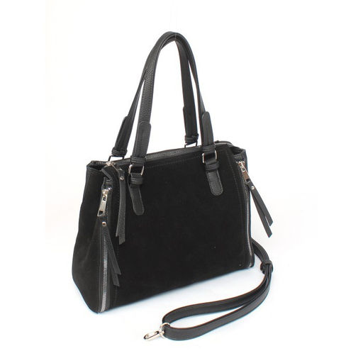 Сумка женская иск/кожа+нат/замша ADEL-214/2в, 1отд+кар/пер, плечевой ремень, черный 255618