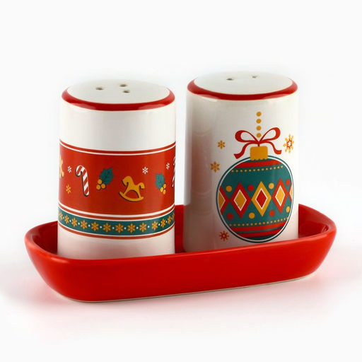 Солонка и перечница новогодние «Пряничные человечки!», 12×6.5×7 см, ручная работа