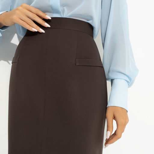 Юбка с разрезом Дерзкая элегантность (коричневая) - Charutti фото 3