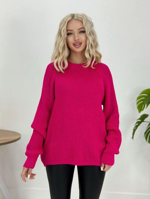 K13186 Джемпер (вязаный трикотаж) ФУКСИЯ