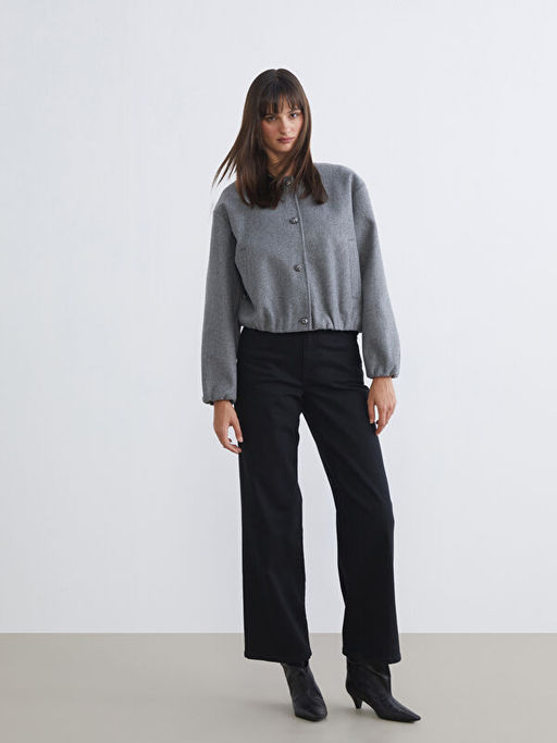 Bisiklet Yaka Kad?n Bomber Ka?e Ceket