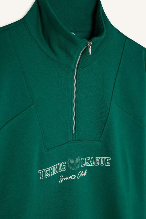 DeFactoFit Спортивная толстовка Oversize с широким кроем и воротником-стойкой с принтом  фото 2