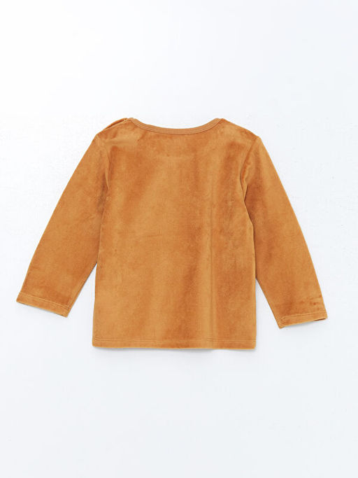 Bisiklet Yaka Kadife Erkek Bebek Pijama Tak?m?