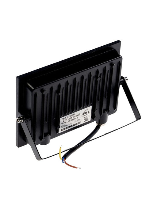 Прожектор светодиодный VKL electric, 70 Вт, 8400 Лм, 6500К, IP65, 220V, черный, свеч.хол.бел. 109814